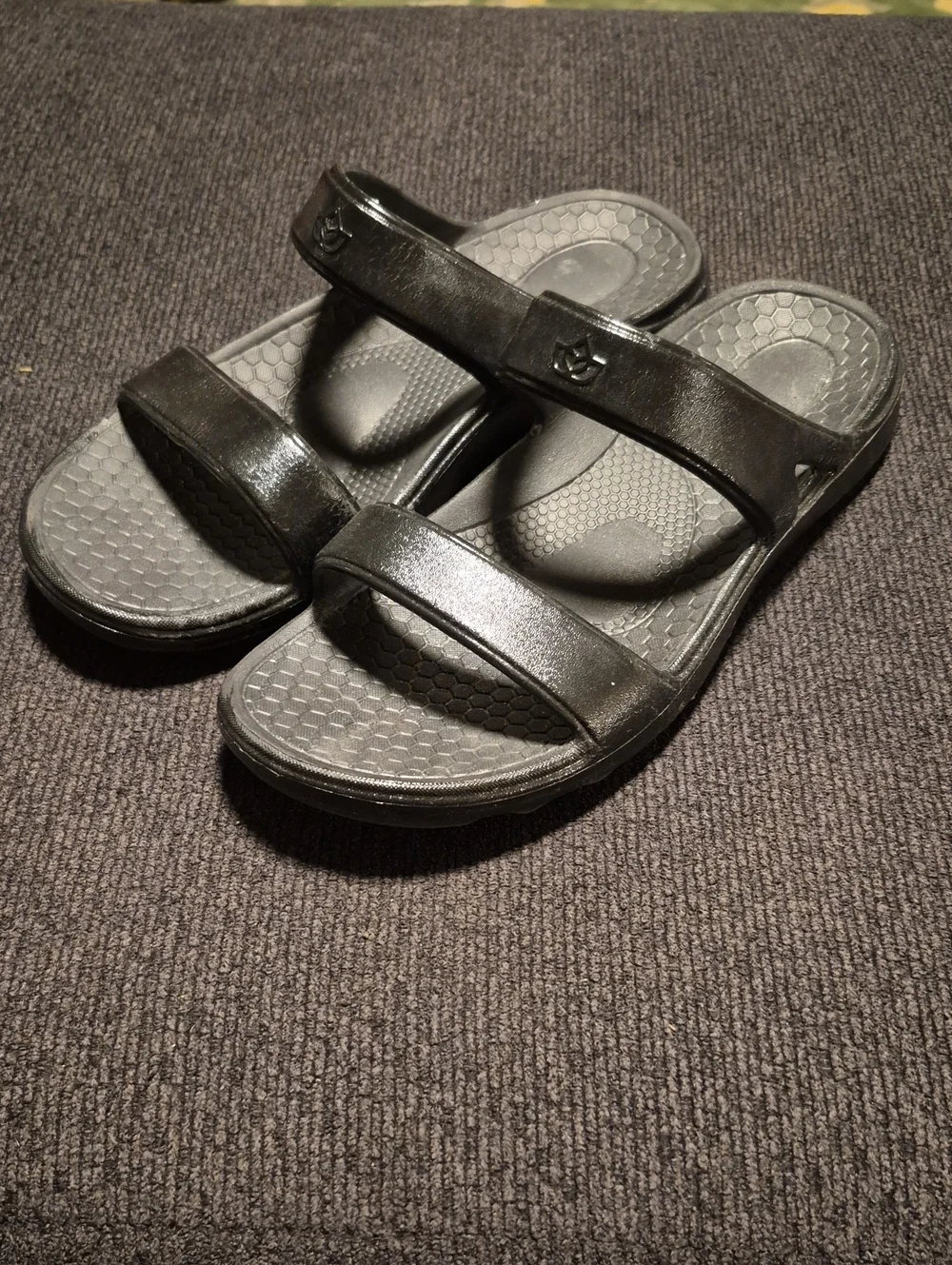 Women’s Black Dual-Strap Slide Sandals